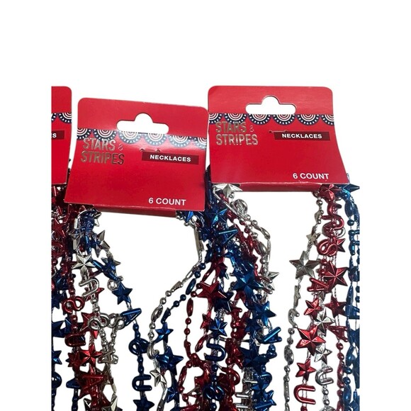NEW Stars & Stripes Patriotic USA 4th of July Bundle of Necklaces 5pc 30 Total - Picture 2 of 5